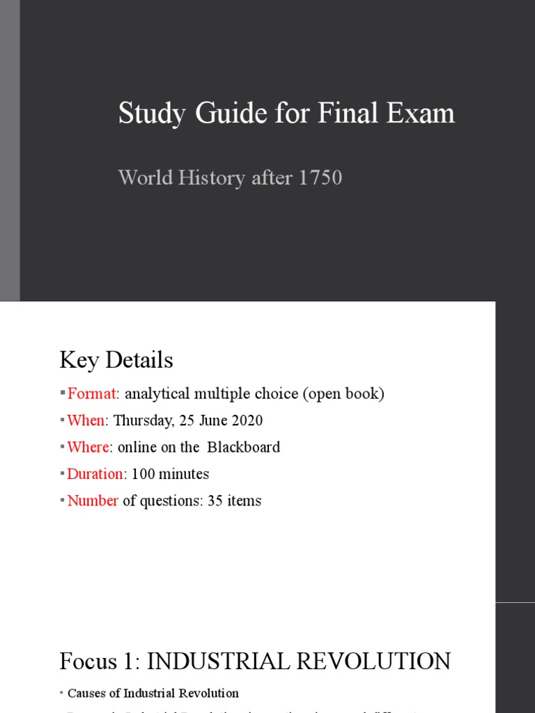 Final Exam Study Guide - World History | PDF