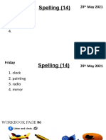 3L 28 May 2021 Spelling, Workbook and Essay