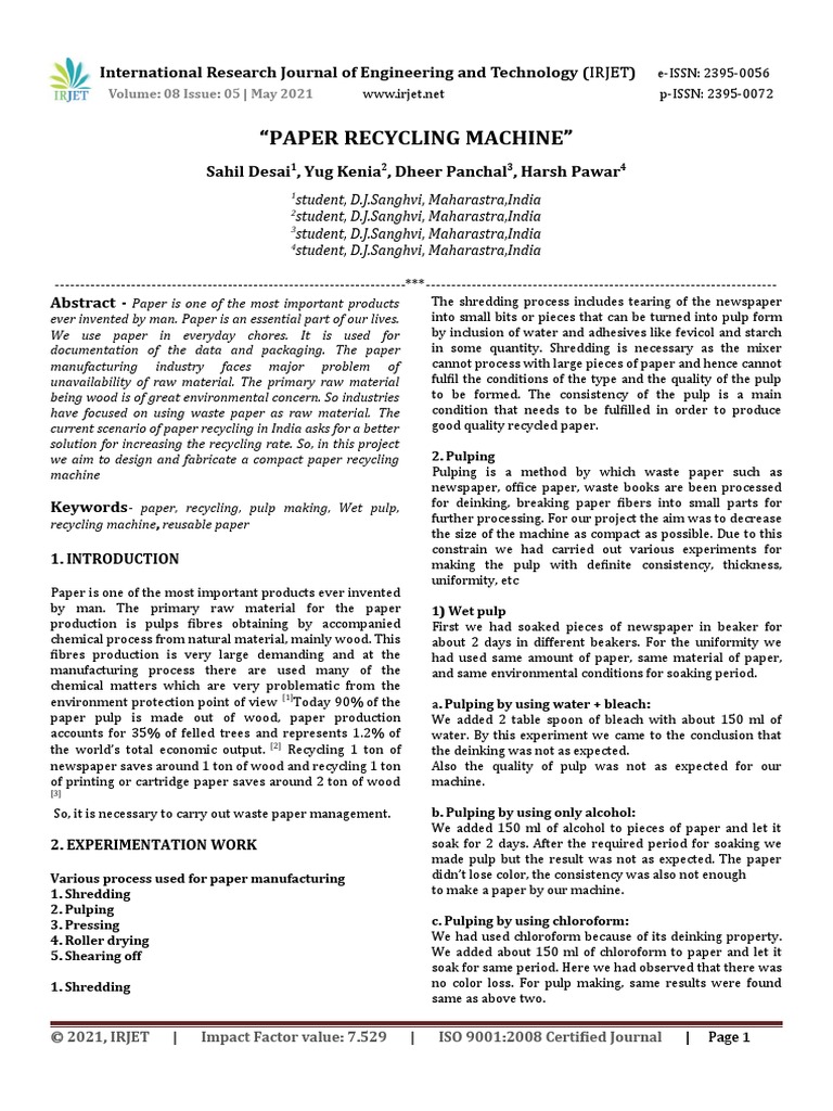 202105290638th26 - 1564625808497 - Paper Recycling Journal Final | PDF ...