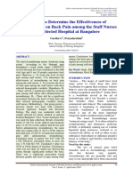 A Study To Determine The Effectiveness of Aromatherapy On Back Pain Among The Staff Nurses in A Selected Hospital at Bangalore