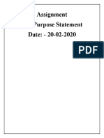 Assignment The Purpose Statement Date: - 20-02-2020