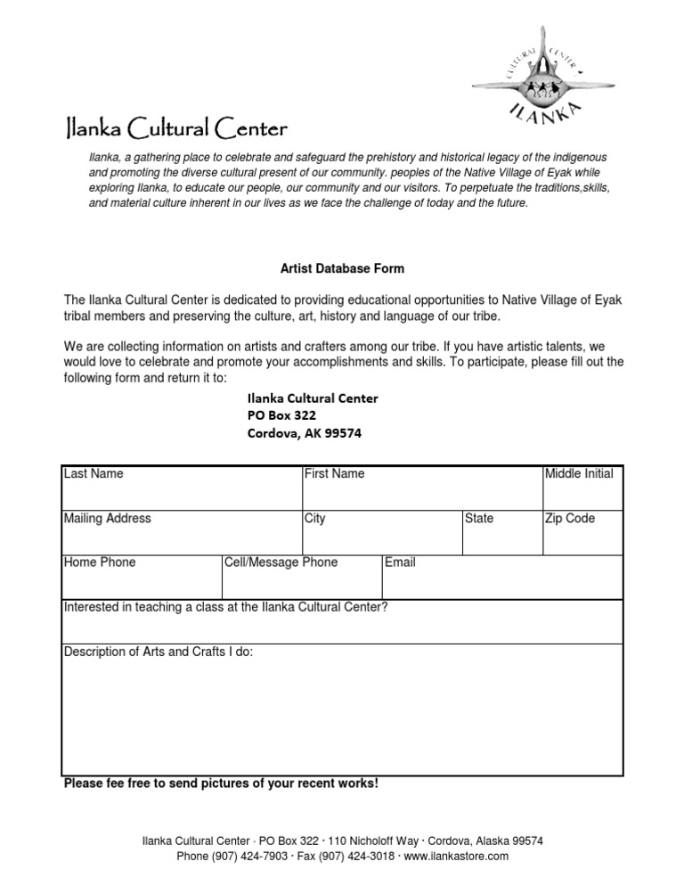 Artist Database Submission Form | PDF | Social Science