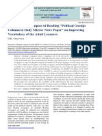 A Review of The Impact of Reading "Political Gossips Column in Daily Mirror News Paper" On Improving Vocabulary of The Adult Learners