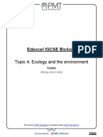 Edexcel IGCSE Biology: Topic 4: Ecology and The Environment