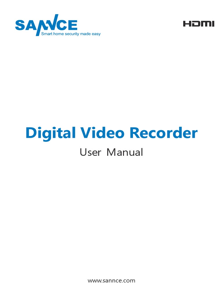 Sannce Home DVR User Manual PDF Digital Video Recorder Computer