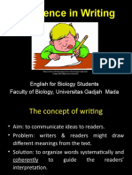 Coherence in Writing: English For Biology Students Faculty of Biology, Universitas Gadjah Mada