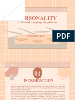 Personality: in Second Language Acquisition