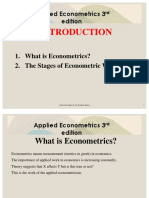Applied Econometrics 3 Edition: 1. What Is Econometrics? 2. The Stages of Econometric Work