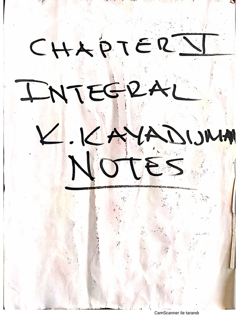 Calculus Notes #5 İntegral | PDF