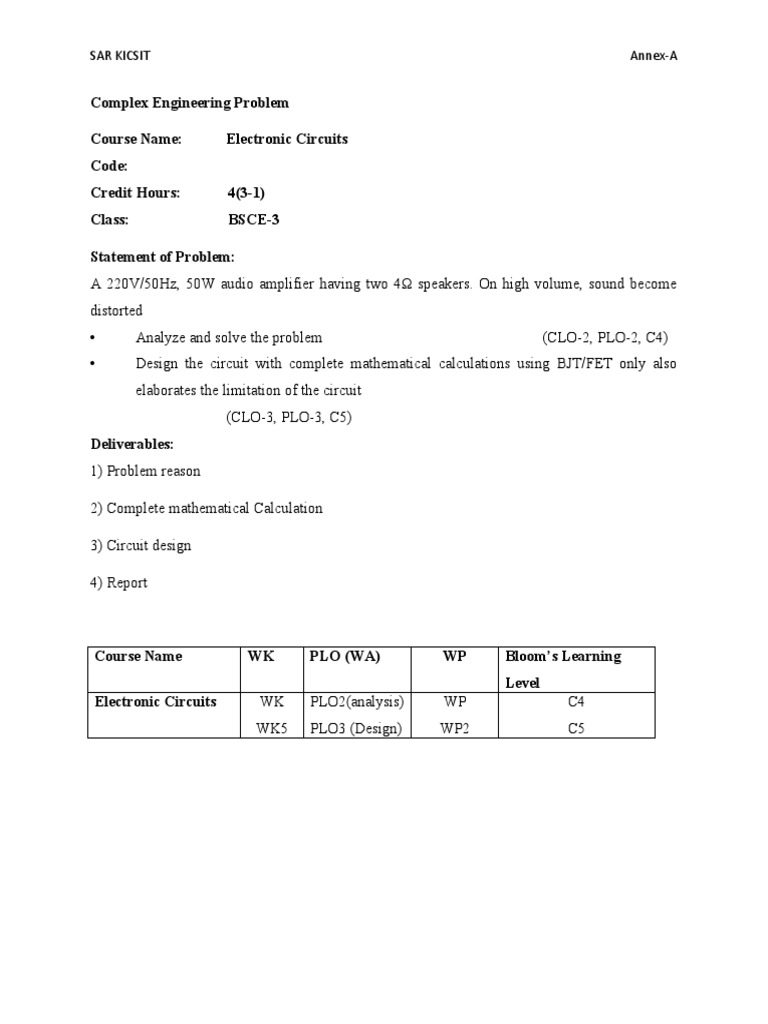 Audio Amplifier Circuit Analysis and Design | PDF | Computers ...