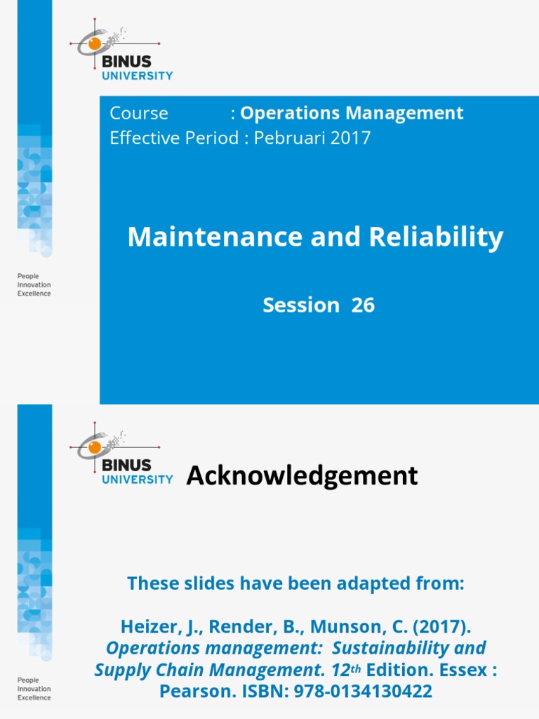 Maintenance and Reliability | PDF | Reliability Engineering | Systems ...