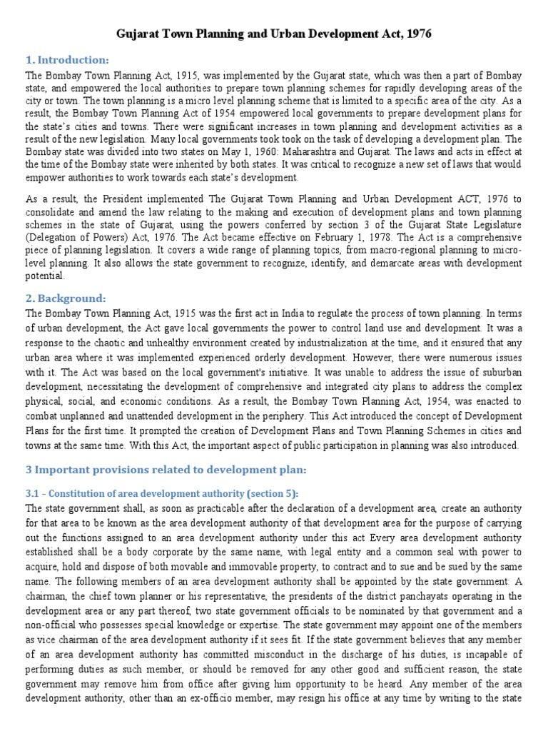 Gujarat Town Planning and Urban Development Act | PDF | Justice | Crime ...