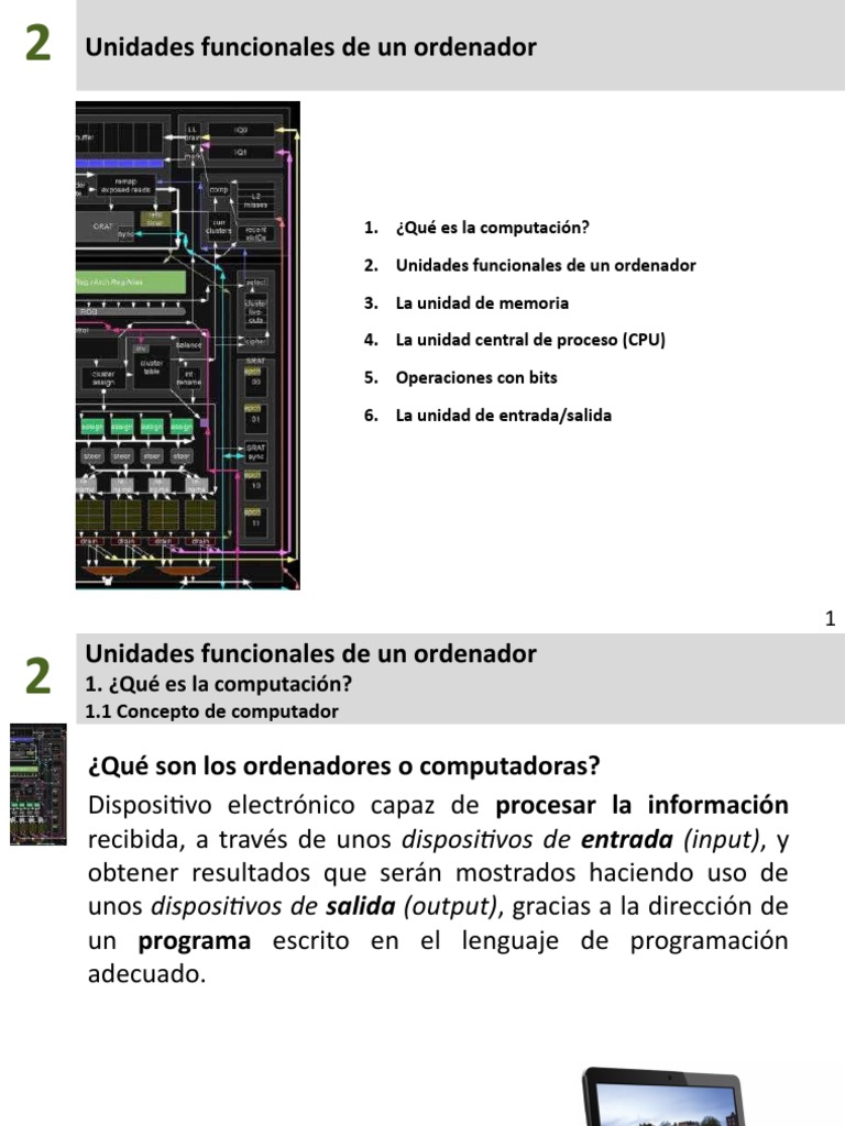 Unidades Funcionales de Un Ordenador FP Básica | PDF | Almacenamiento ...