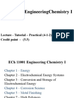 Ech 11001 Engineeringchemistry I: Lecture - Tutorial - Practical (4-1-2) Periods/Week Credit Point - (5.5)
