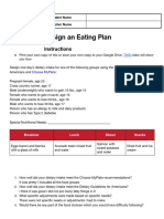 Design An Eating Plan: Instructions