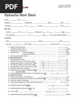 Hydraulics Work Sheet: Well Data