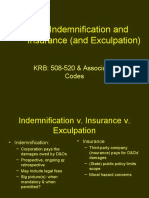 Unit 9: Indemnification and Insurance (And Exculpation) : KRB: 508-520 & Associated Codes