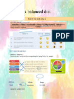 A Balanced Diet: Activity My Meals (Day 2)