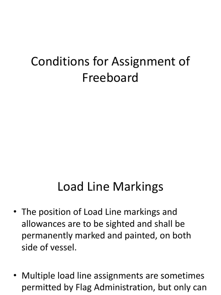 Freeboard Assignment Conditions Overview | PDF | Ships | Watercraft