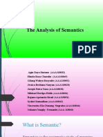 The Analysis of Semantics