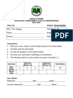 Apsac System Open Book Assessment (Cold & Warm Region) MAY 2021 Class: IV Subject: Social Studies