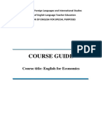 Course Guide: Course Title: English For Economics