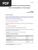 Initial Proposal (D1) For The Final Project Master in Teaching English As A Foreign Language