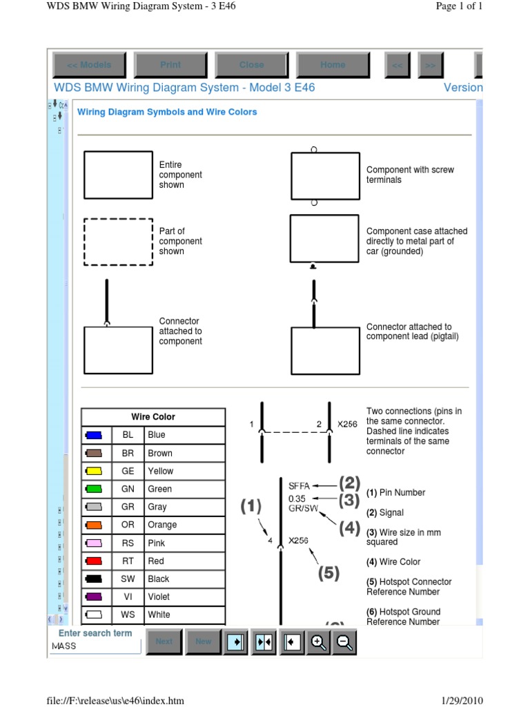 WDS BMW Wiring Diagram System - Model 3 E46 | PDF
