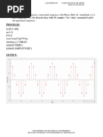 N (0:1:40) A 1.2 F 0.1 X A Cos (2 Pi F N) Stem (N, X,'r','filled') Xlabel ('TIME') Ylabel ('AMPLITUDE')