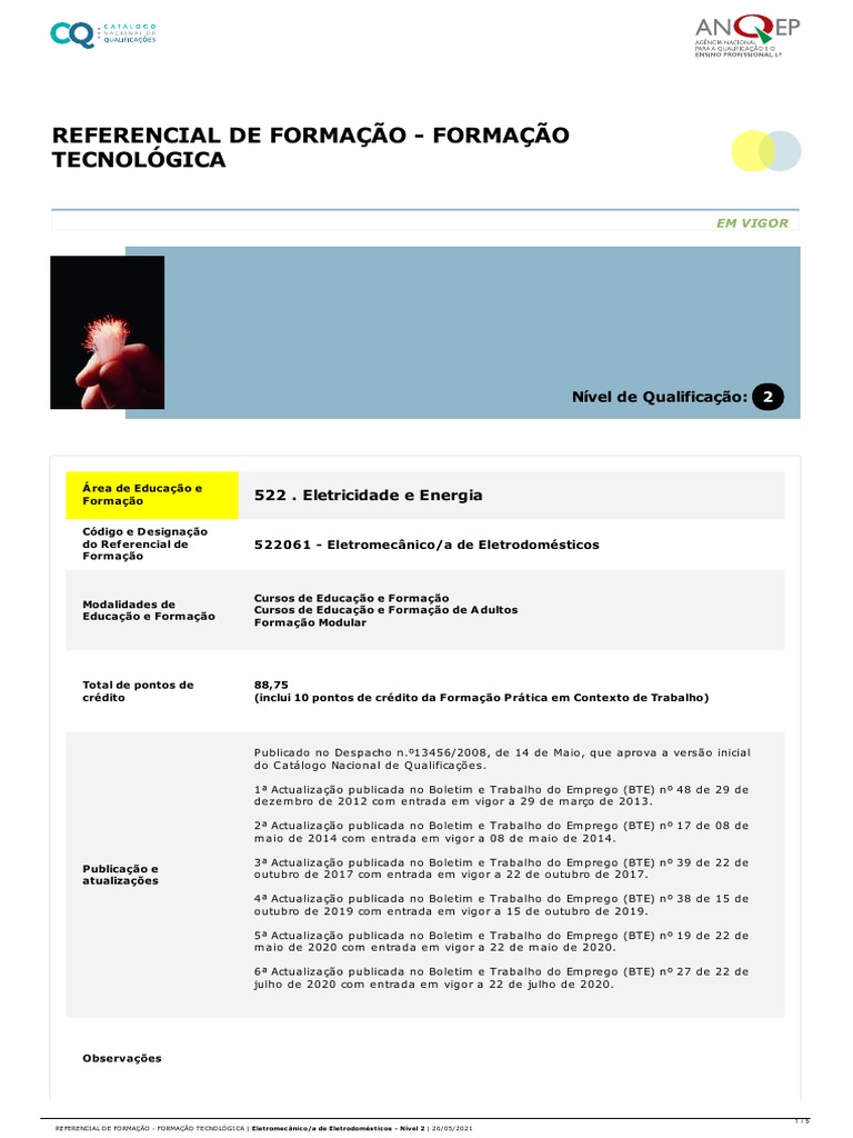 Referencial de Formação Tecnológica - TEC | PDF | Quantidades físicas ...