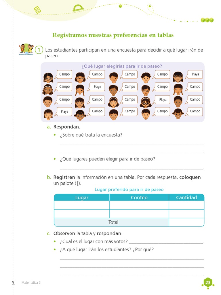 Matemática 3 Cuaderno de Trabajo para Tercer Grado de Educación ...