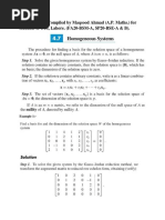 Exercise 4.7, 4.9 Null Space, Rank of Matrix