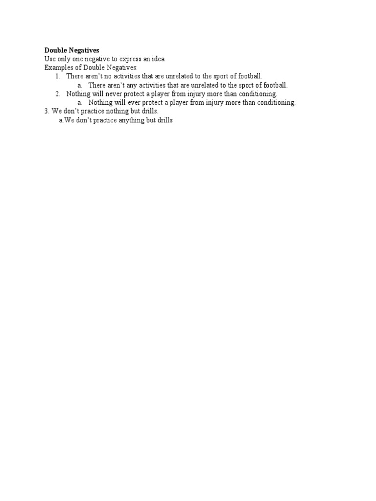 Double Negatives | PDF