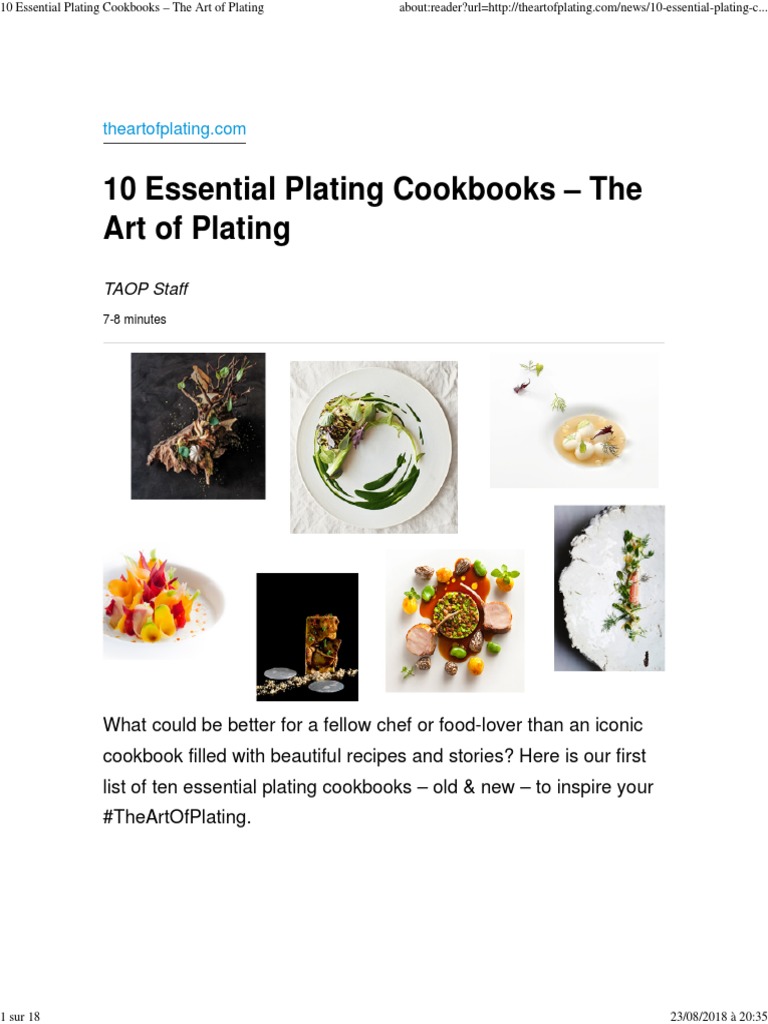 Essential Cookbooks for Food Plating | PDF | Cookbooks | Restaurants