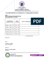 Teacher Individual Workweek Accomplishment Report: Department of Education