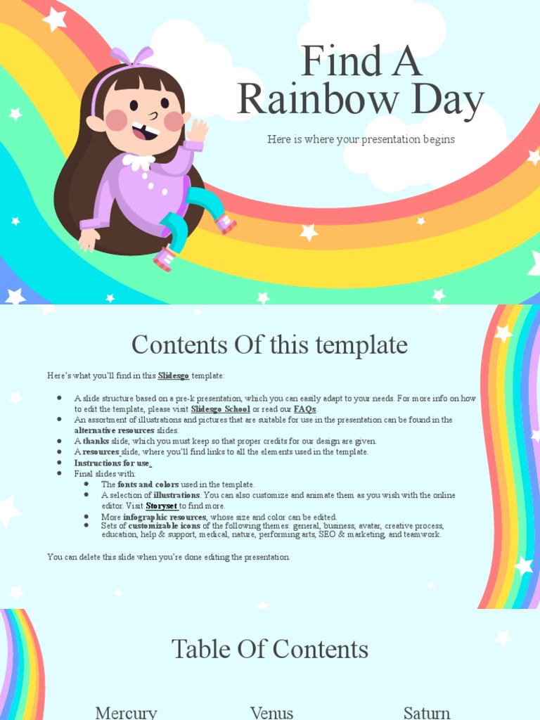 Find A Rainbow Day by Slidesgo PDF Icon