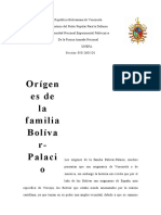 Origenes de La Familia Bolivar-Palacio