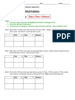 Distance Application Notes - SHORTENED AND EASY PROBLEMS ONLY