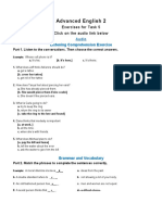 Advanced English 2: Listening Comprehension Exercise