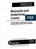 ASME B30.11-2010 Monorails and Underhung Cranes