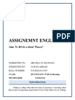 Assignemnt English: How To Write A Good Thesis?