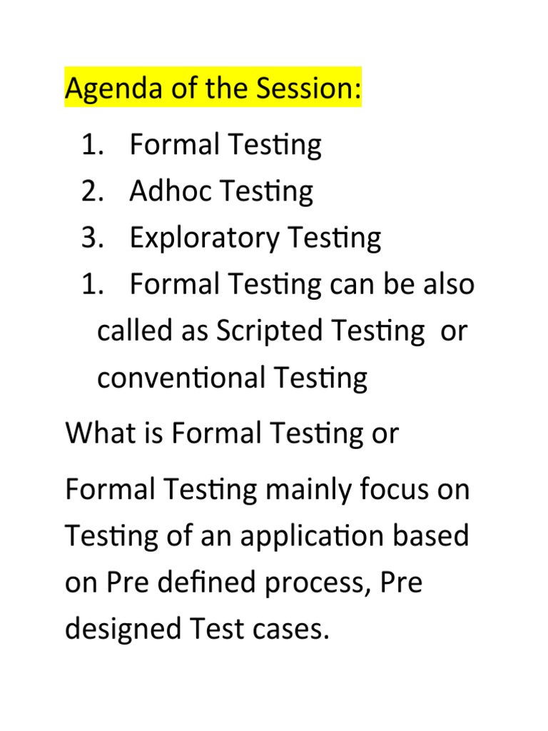 Adhoc Testing Exploratory Testing PDF Software Testing Software