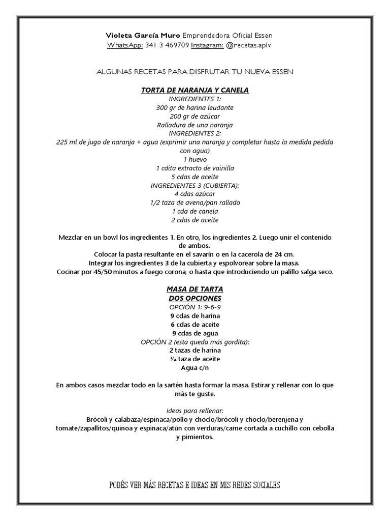 Recetas fáciles con sartén Essen | PDF | Cocina de las Americas ...