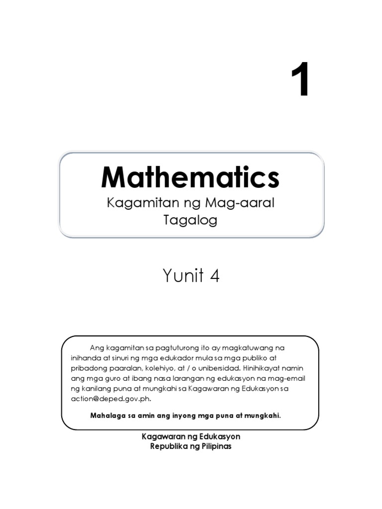 Grade 1 LM Math Quarter 4 | PDF