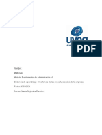 Importancia de Las Areas Funcionales de La Empresa