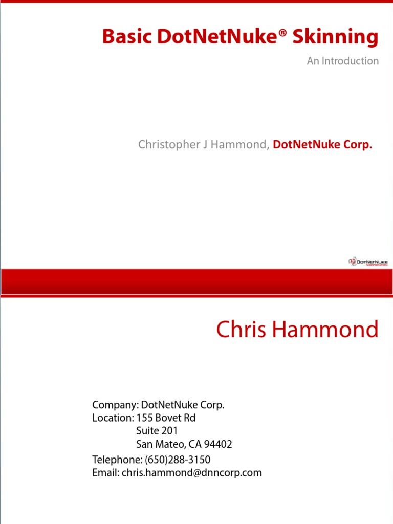 Basic Dotnetnuke® Skinning: Christopher J Hammond | PDF | Human ...
