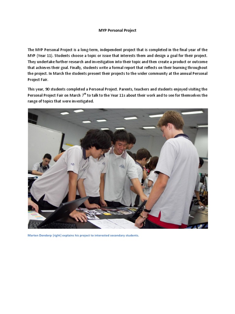 MYP Personal Project Highlights 2023 | PDF