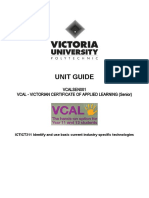Unit Guide: Vcalsen001 Vcal - Victorian Certificate of Applied Learning (Senior)