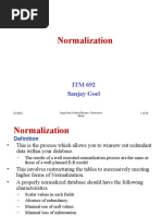 Normalization: ITM 692 Sanjay Goel