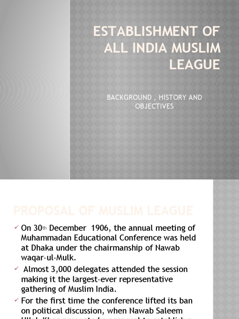 establishment-of-all-india-muslim-league-background-history-and